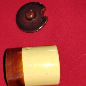 Mustard ceramic small jar